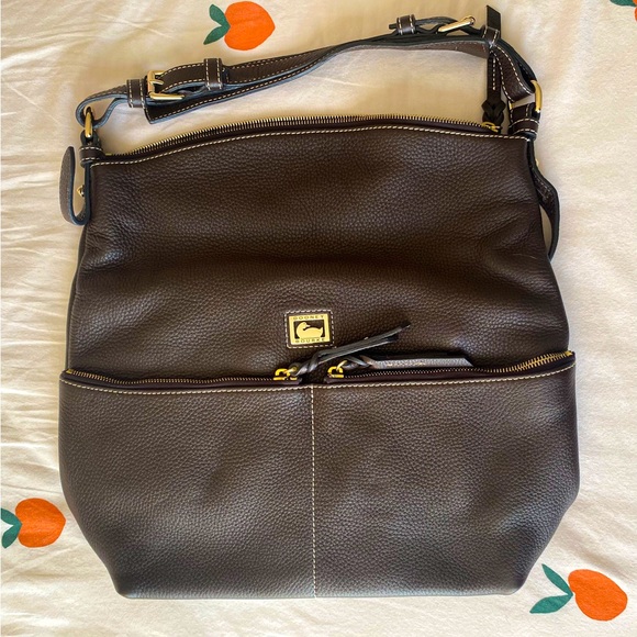 COPY - Doing and Burke Zip Top Bag Large Brown Leather - Picture 1 of 7